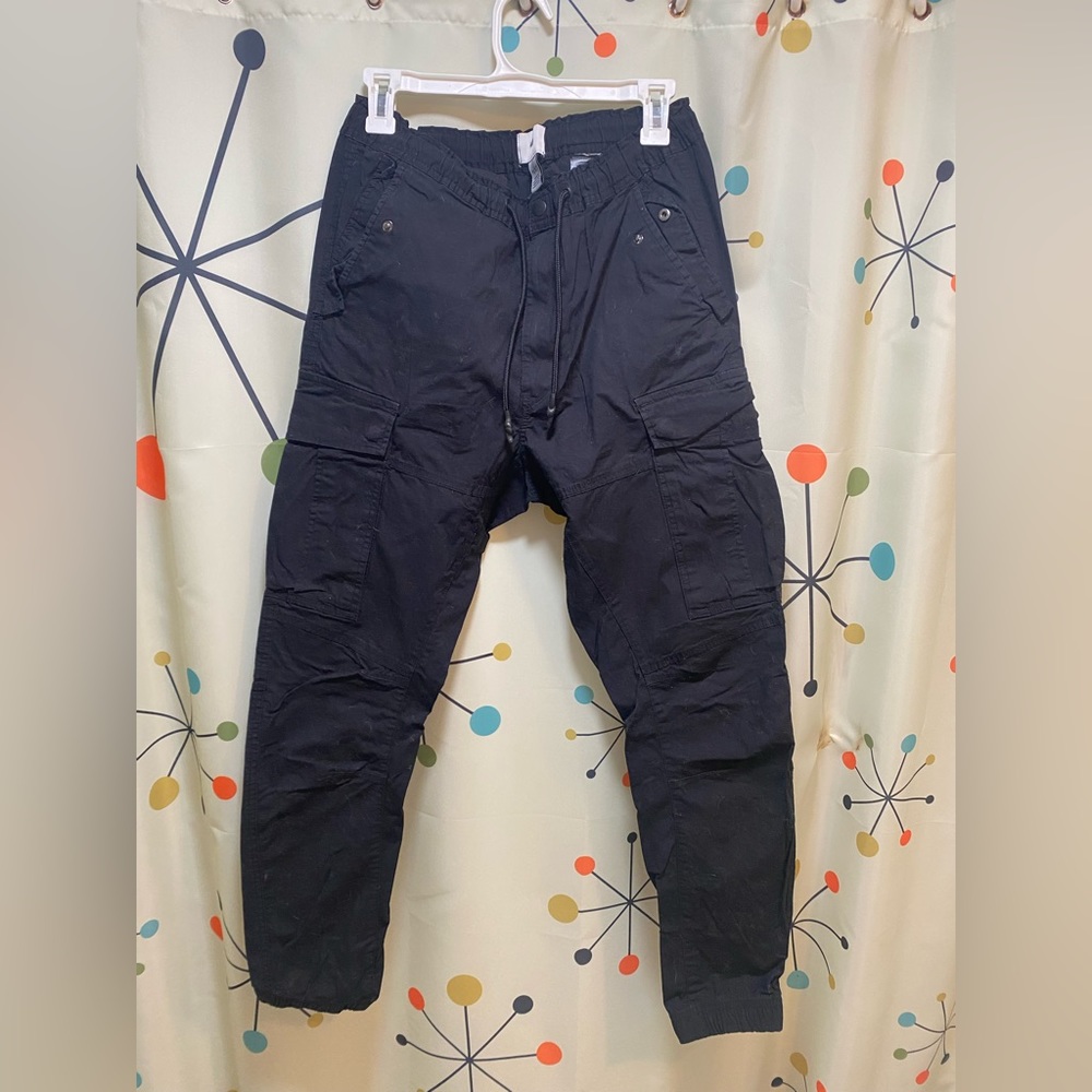 Mens H&M cargo joggers black size small